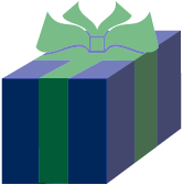 Jumbo blue with green ribbon 